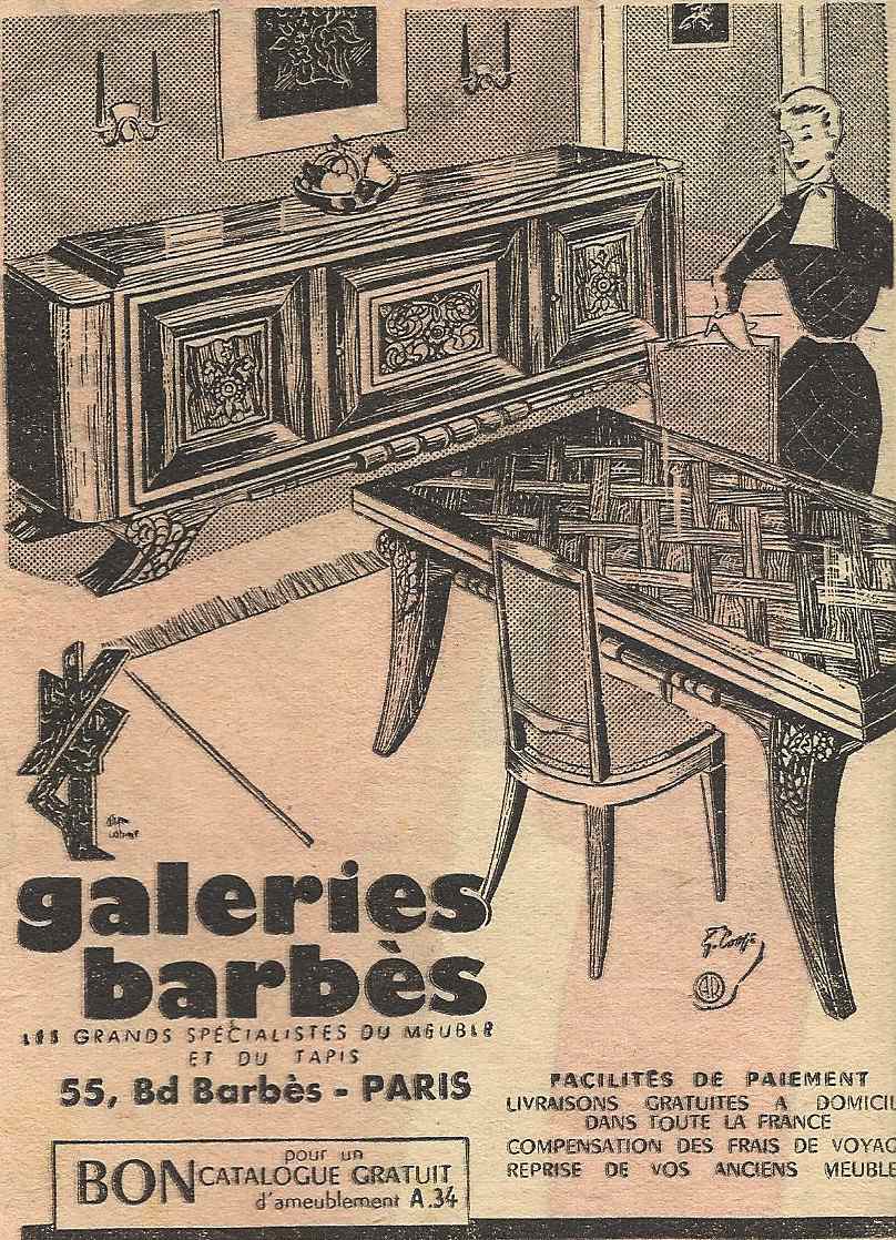 Annonce Galeries Barbès, 1952
