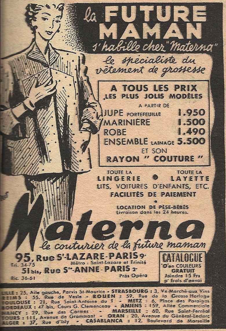 Annonce Materna, 1952