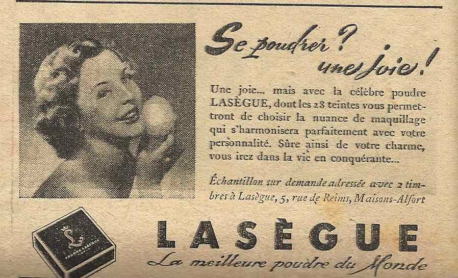 Annonce poudrier 1952